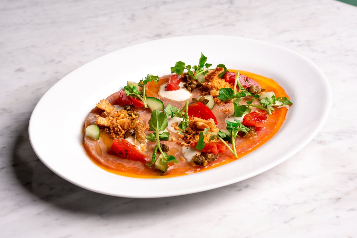 Sashimi-grade tuna carpaccio